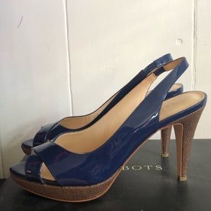 NWT Talbots Emlyn Blue Slingback Heels, Size 8.5